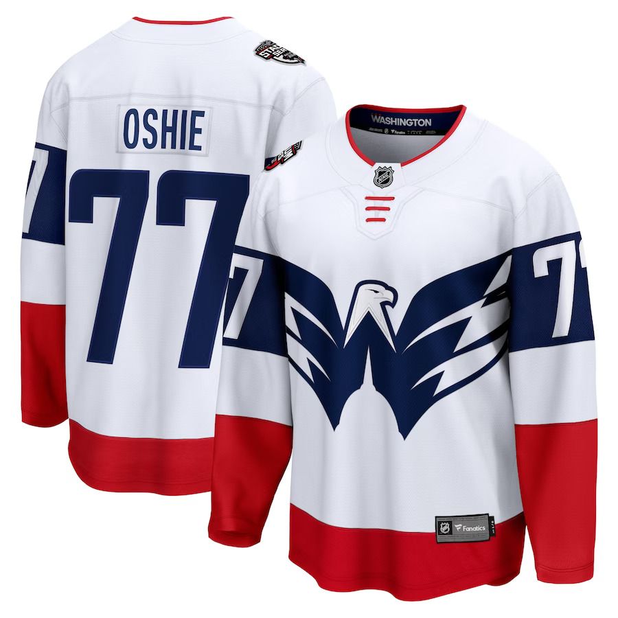 Men Washington Capitals #77 TJ Oshie Fanatics Branded White 2023 NHL Stadium Series Breakaway Player Jersey->washington capitals->NHL Jersey